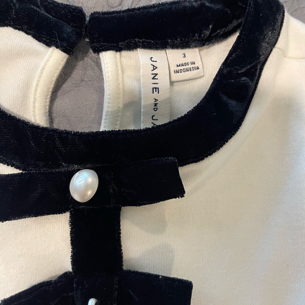 Janie and Jack White and Black Peplum Blouse - Picture 3 of 4